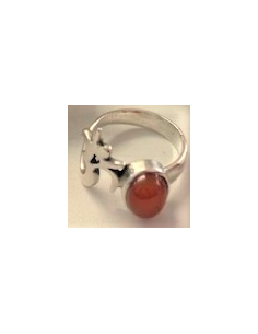 Bague OM argent cornaline