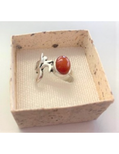 Bague OM argent cornaline 2
