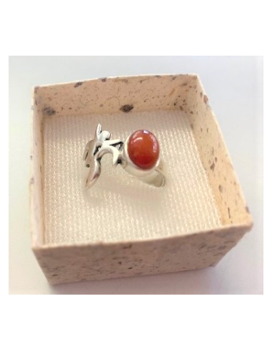 Bague OM argent cornaline