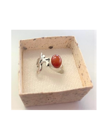 Bague OM argent cornaline