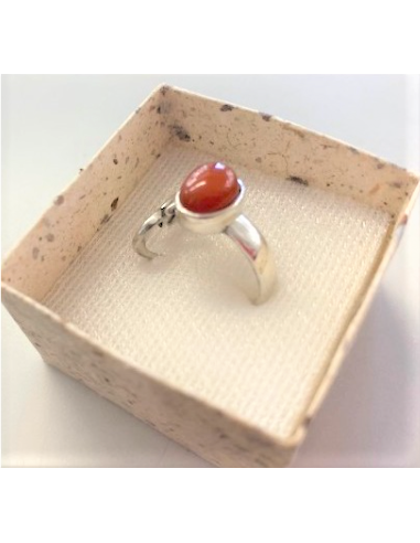 Bague OM argent cornaline