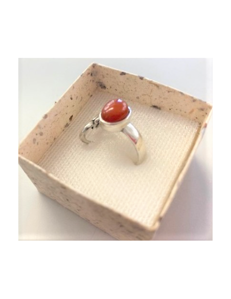 Bague OM argent cornaline