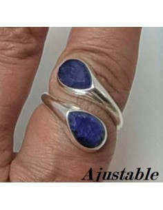 Bague réglable saphirs