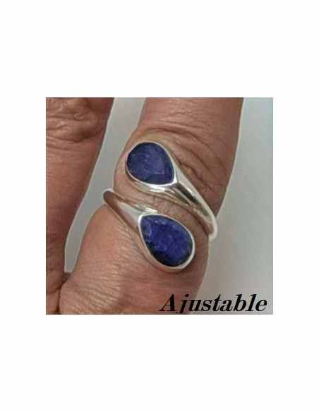 Bague réglable saphirs