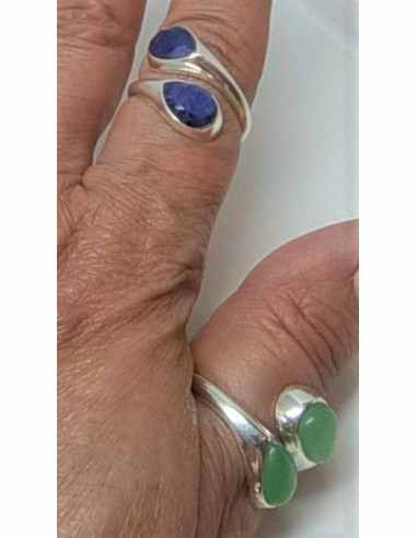 Bague réglable saphirs