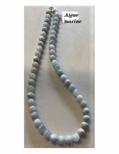 Collier Aigue marine 10mm