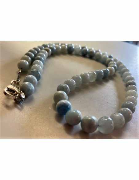 Aigue marine Collier longueur 56cm