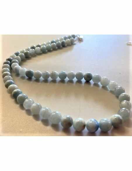 Aigue marine Collier longueur 56cm