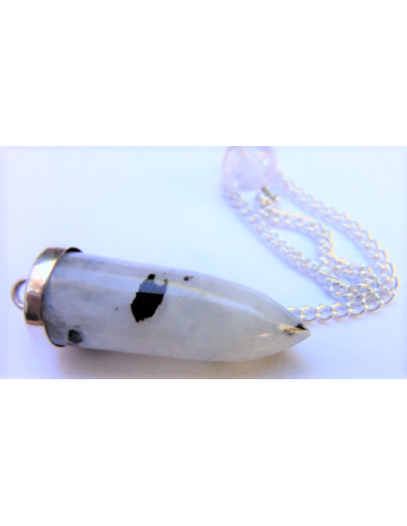 Pendule pierre de lune argent