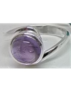 Bague amethyste ronde montee en argent