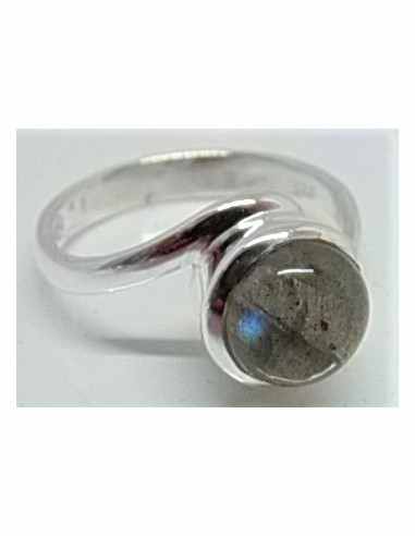 Bague labradorite ronde montée en argent