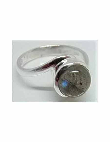 Bague labradorite ronde montée en argent