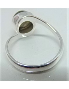 Bague labradorite ronde montée en argent 2