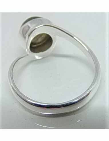 Bague labradorite ronde montée en argent