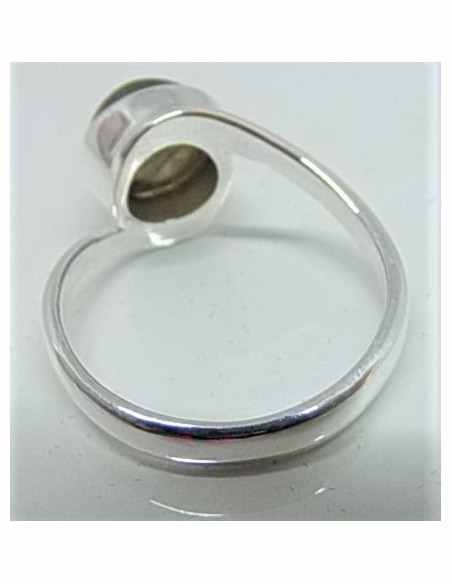 Bague labradorite ronde montée en argent