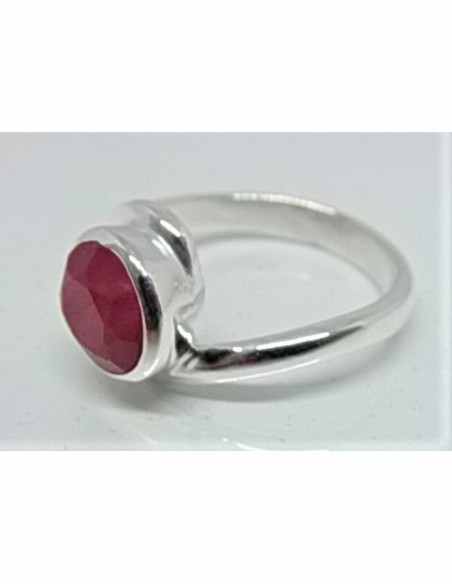 Bague rubis lune pleine argent