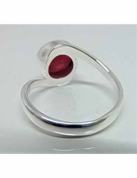 Bague rubis lune pleine argent