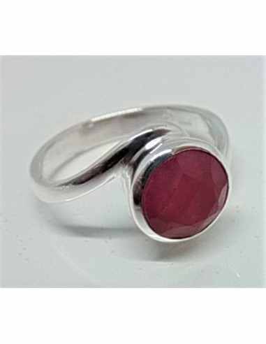 Bague rubis lune pleine argent