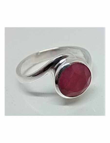 Bague rubis lune pleine argent