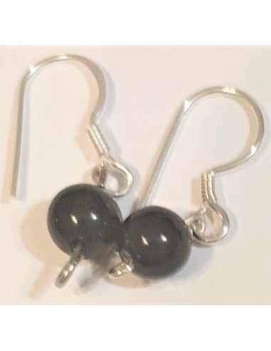 Boucles Obsidienne Oeil Celeste 6mm