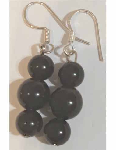 Boucles Obsidienne Oeil Celeste 8mm 6mm
