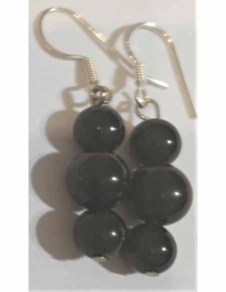 Boucles Obsidienne Oeil Celeste 8mm 6mm