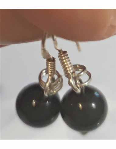 Obsidienne arc-en-ciel Boucles doreilles 8mm