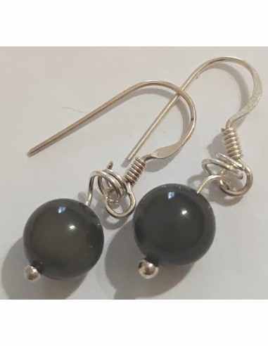 Obsidienne arc-en-ciel Boucles doreilles 8mm