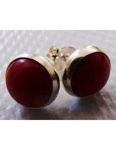 Boucles d'oreille en corail rouge