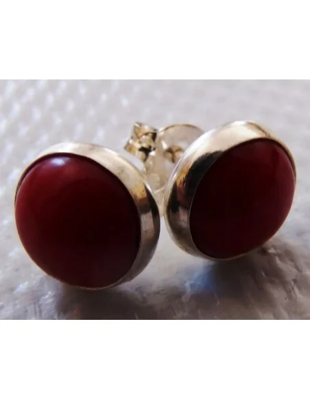 Boucles d'oreille en corail rouge Boucles d'oreille en corail rouge