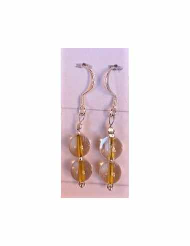 2 Citrines 8mm boucles