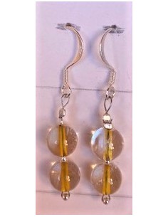 2 Citrines 8mm boucles