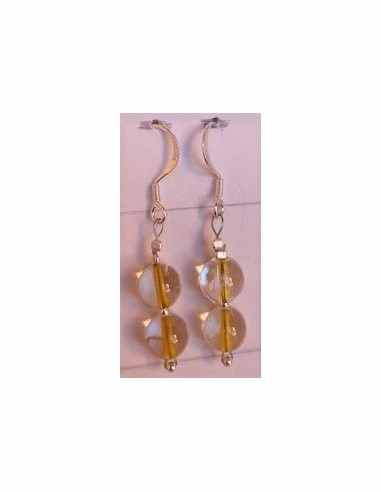 2 Citrines 8mm boucles