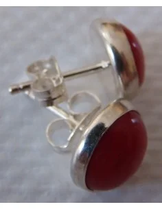 Boucles d'oreille en corail rouge 2
