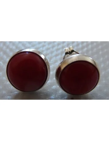 Boucles d'oreille en corail rouge