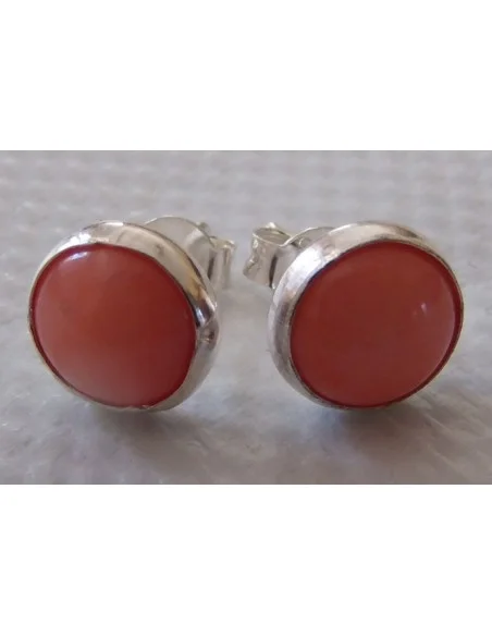 Boucles d'oreille en corail orange