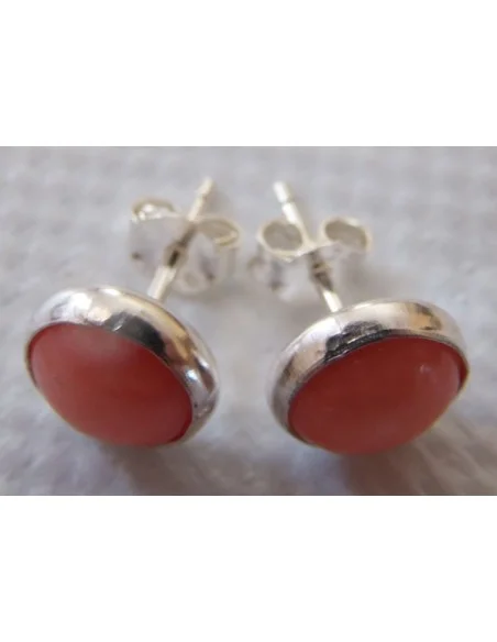 Boucles d'oreille en corail orange