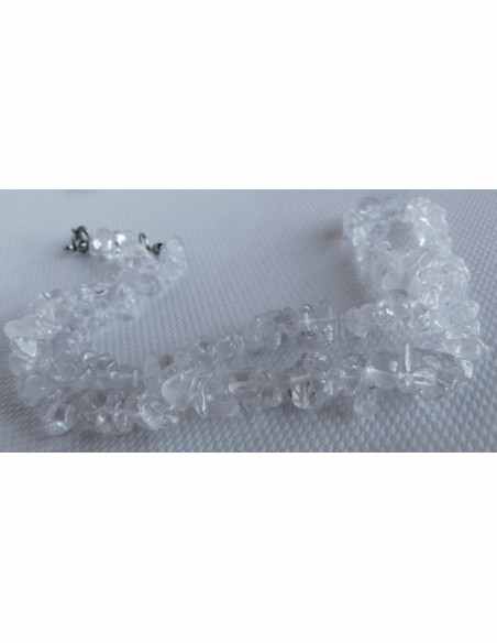 Cristal de roche, Quartz en collier baroque Cristal de roche, Quartz en collier baroque