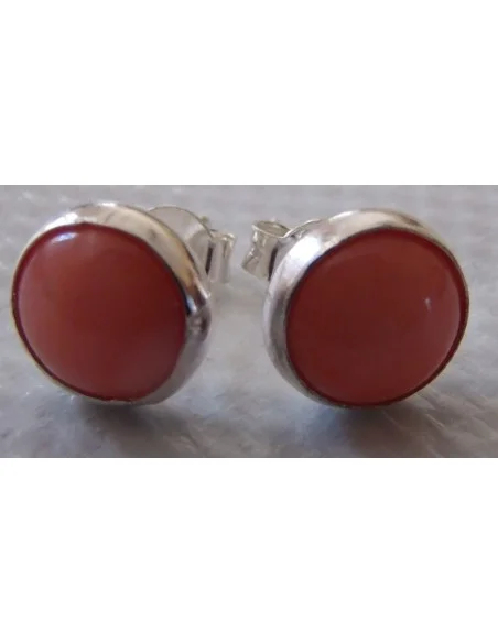 Boucles d'oreille en corail orange