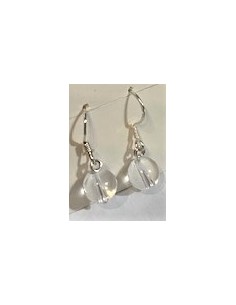 Boucles Cristal de roche 8mm pendantes 2