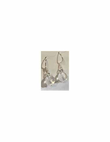 Boucles Cristal de roche 8mm pendantes