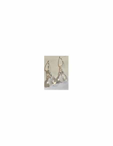 Boucles Cristal de roche 8mm pendantes