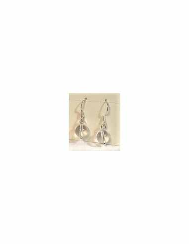 Boucles Cristal de roche 8mm pendantes