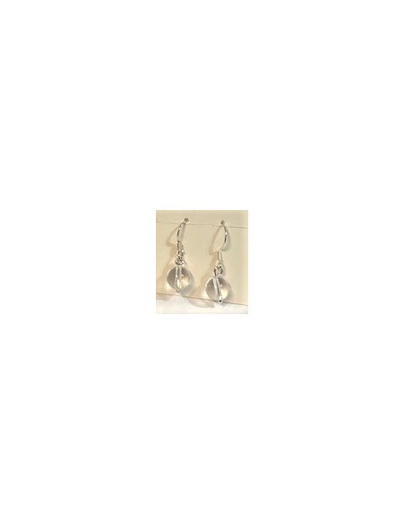 Boucles Cristal de roche 8mm pendantes
