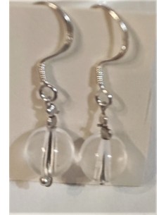 Boucles Cristal de roche 6mm 2