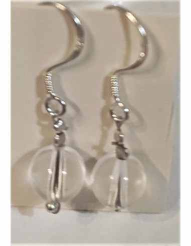 Boucles Cristal de roche 6mm