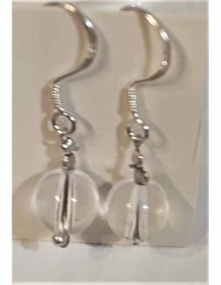 Boucles Cristal de roche 6mm