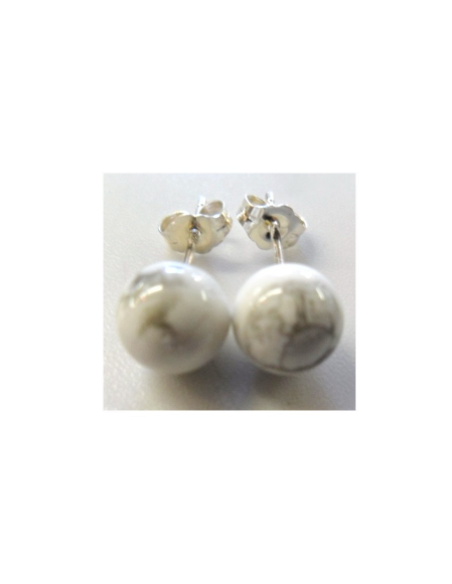 Boucles howlite 6mm pouce