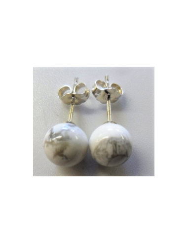Boucles howlite 6mm pouce