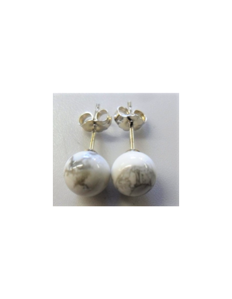 Boucles howlite 6mm pouce